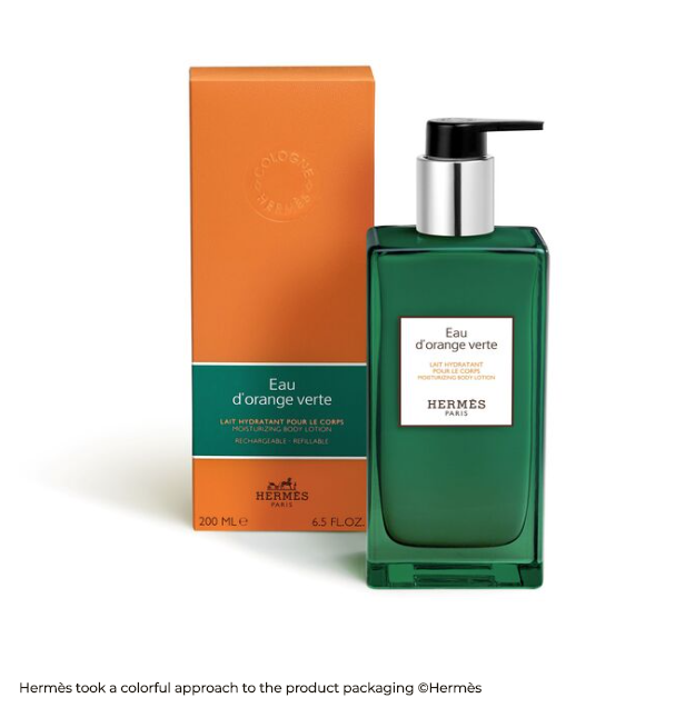 愛馬仕（Hermès）重新設(shè)計了其Le Bain Hermès個人護(hù)理系列用玻璃瓶包裝設(shè)計